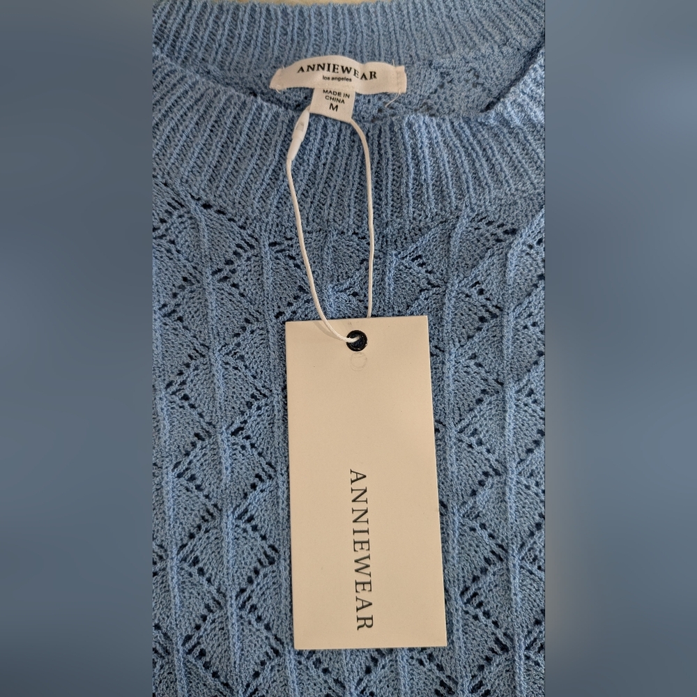Anniewear Blue Diamond Knit Sweater - Picture 5 of 6